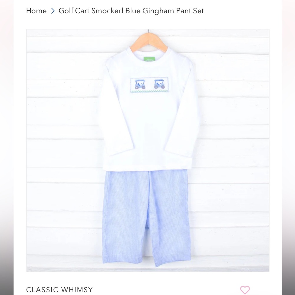 NWT Classic Whimsy Boy’s Smocked Golf Outfit